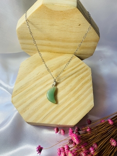 CHOKER DE AÇO INOX COM QUARTZO VERDE