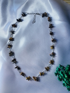 CHOKER DE OLHO DE TIGRE COM AÇO INOX na internet