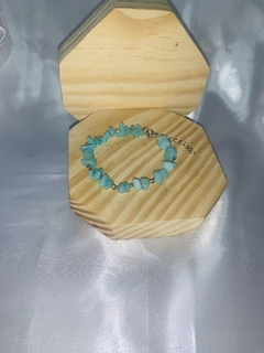 PULSEIRA DE AMAZONITA AÇO INOX