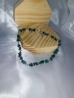 CHOKER DE MALAQUITA COM AÇO INOX