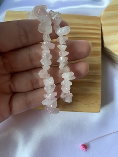 PULSEIRA DE QUARTZO ROSA - PEDRA DO AMOR E RELACIONAMENTOS - loja online