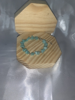 PULSEIRA DE AMAZONITA AÇO INOX - Ohana Gaia