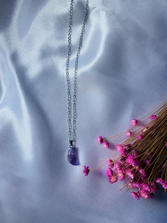 CHOKER DE AÇO INOX COM PINGENTE DE AMETISTA - comprar online