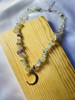 CHOKER DE FLUORITA COM MEIA LUA - comprar online