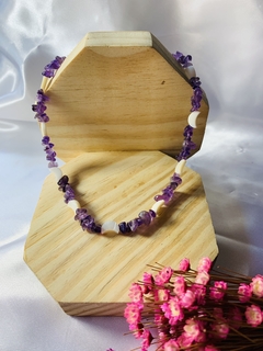 CHOKER DE AMETISTA COM LUA DE MADREPÉROLA - comprar online