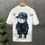 Camiseta masculina de algodão manga curta com o pescoço, tops japoneses de des - RoyaleShop