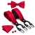 Bowtie de seda Jacquard masculino, ajustável Suspender Bow, Hanky Cufflinks Set
