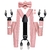 Bowtie de seda Jacquard masculino, ajustável Suspender Bow, Hanky Cufflinks Set