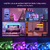 Flexível Música Sync LED Strip Light, mudança de cor, sensível, Built-in Mic na internet