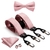 Bowtie de seda Jacquard masculino, ajustável Suspender Bow, Hanky Cufflinks Set - loja online