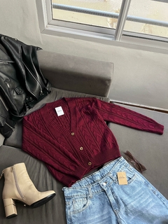 CÁRDIGANS DAMARIS (BORDÓ) - comprar online