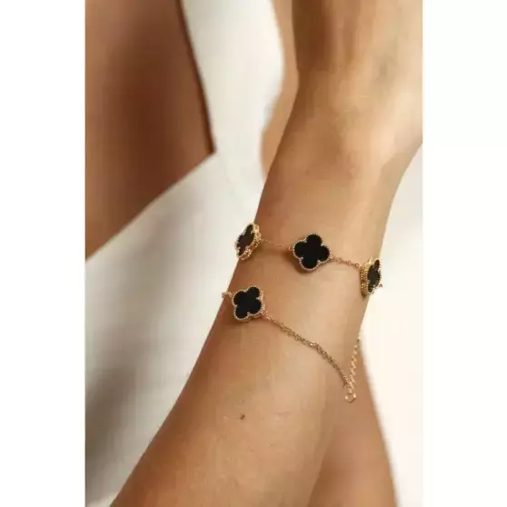 Pulseira 5 Trevos Onix