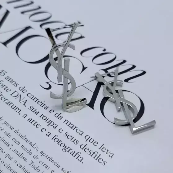 Brinco YSL Ródio Branco