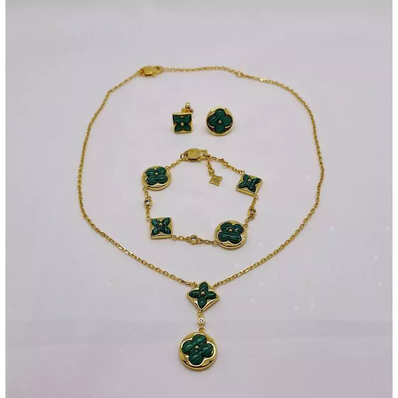 Conjunto LV Malaquita Ouro