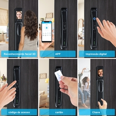 Imagem do Novo 3d biométrico impressão digital fechadura da porta de segurança senha in