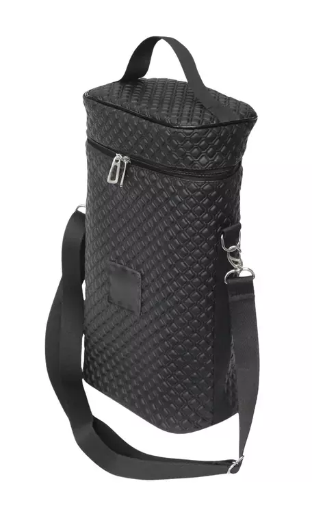 Maleta Térmica em Couro Vegano para 2 garrafas (preta)