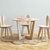 Set Kids Roma todo Roble (Mesa70 Roble con Banquitos Conejo Robles) - comprar online