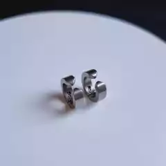 BRINCO AÇO INOX ARGOLA DE PRESSÃO PRATA 12MM