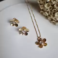 CONJUNTO FLOR LISA C/ZIRCÔNIA 50CM