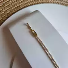 PULSEIRA FITA ZIRCÔNIAS RETANGULARES 18CM - Bia & Rô Semijoias