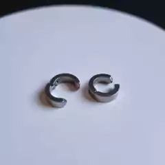 BRINCO AÇO INOX ARGOLA DE PRESSÃO PRATA 12MM - Bia & Rô Semijoias