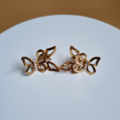 BRINCO BORBOLETAS DUPLAS COM ZIRCÔNIAS