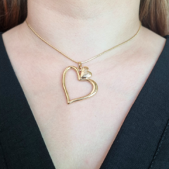 COLAR CHOKER CORAÇÃO VAZADO BLOOM 45CM