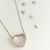Colar Coração Quartzo Rosa