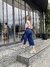 Calça jeans pantacourt com botões de pressão - comprar online