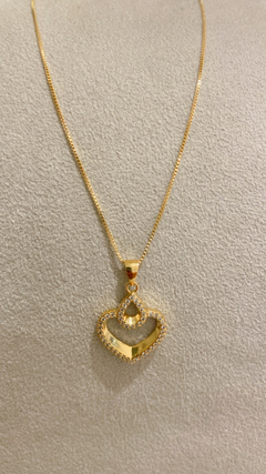 Colar Coração e mini Gota