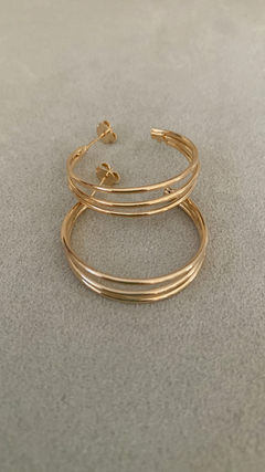 Brinco Argola Tripla Ouro 18K