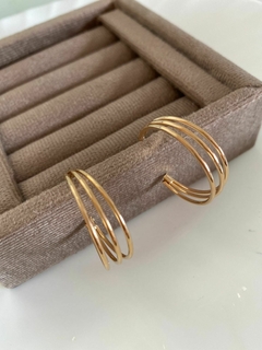 Brinco Argola Tripla Ouro 18K - comprar online