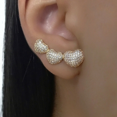 Ear Cuff 3 corações