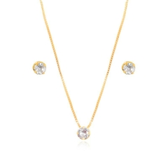 Conjunto Ponto de Luz Redondo Zircônia Cristal