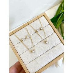 Conjunto Ponto de Luz Redondo Zircônia Cristal - comprar online