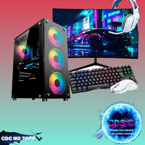 PC Gamer Completo Ryzen 5 5600G, 16GB RAM, HD 1TB + Monitor 21.5" + Kit Game