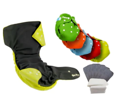 Imagen de Pañales Ecologicos Paquete 5 Reutilizable + 8 Insertos Talla Unitalla