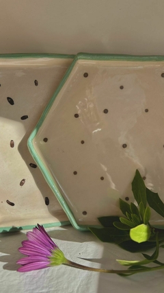 Plato EXAGONO turquesa - comprar online