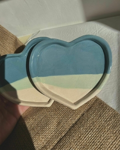 Plato corazón celeste - comprar online