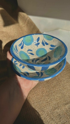 Set blue bowls