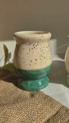 Mate grande turquesa - la margarita blanca
