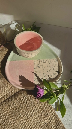 Set Plato y cuenco Mint and Pink - comprar online