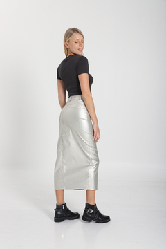 FALDA MICA PLATEADA - comprar online