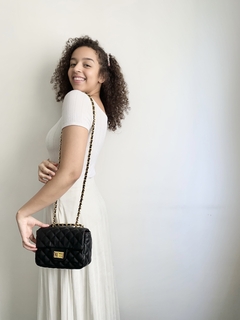 Bolsa Feminina estruturada matelassê - Bella - Preta - loja online