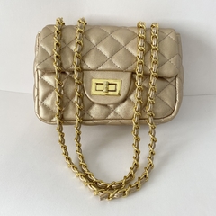 Bolsa Feminina estruturada matelassê - Bella - Dourado