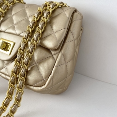 Bolsa Feminina estruturada matelassê - Bella - Dourado - comprar online