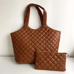 Bolsa Feminina matelassê - Poliana - Caramelo