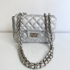 Bolsa Feminina estruturada matelassê - Bella - Prata