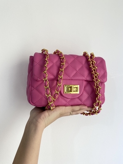 Bolsa Feminina estruturada matelassê - Bella - Pink - loja online