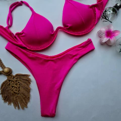 VESTIDO DE BAÑO CON COPA FUCSIA - comprar online